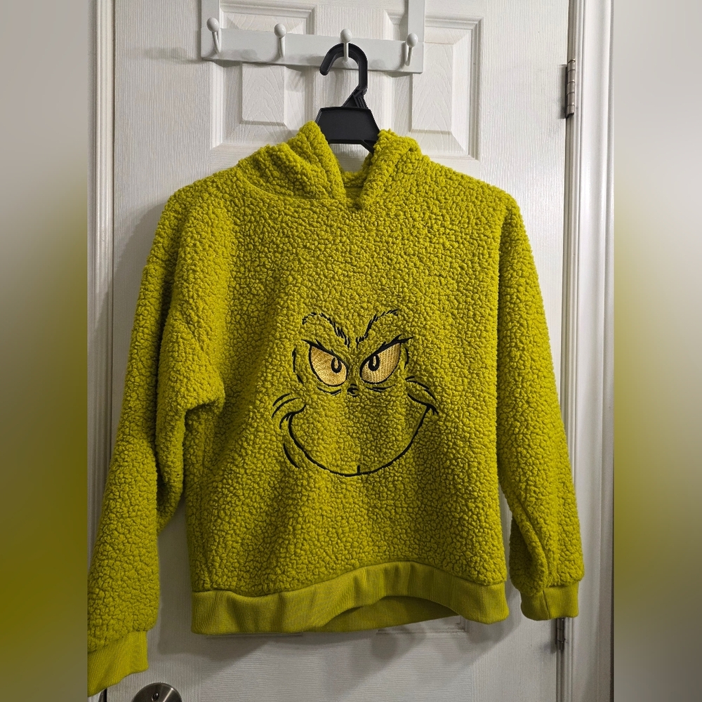 The Grinch Dr. Seuss Green Sherpa Fleece Hoodie - Kids XS